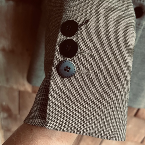 Marks and Spencer Black Beige Herringbone Blazer Jacket Single Breasted 8 (UK12 - Picture 9 of 17